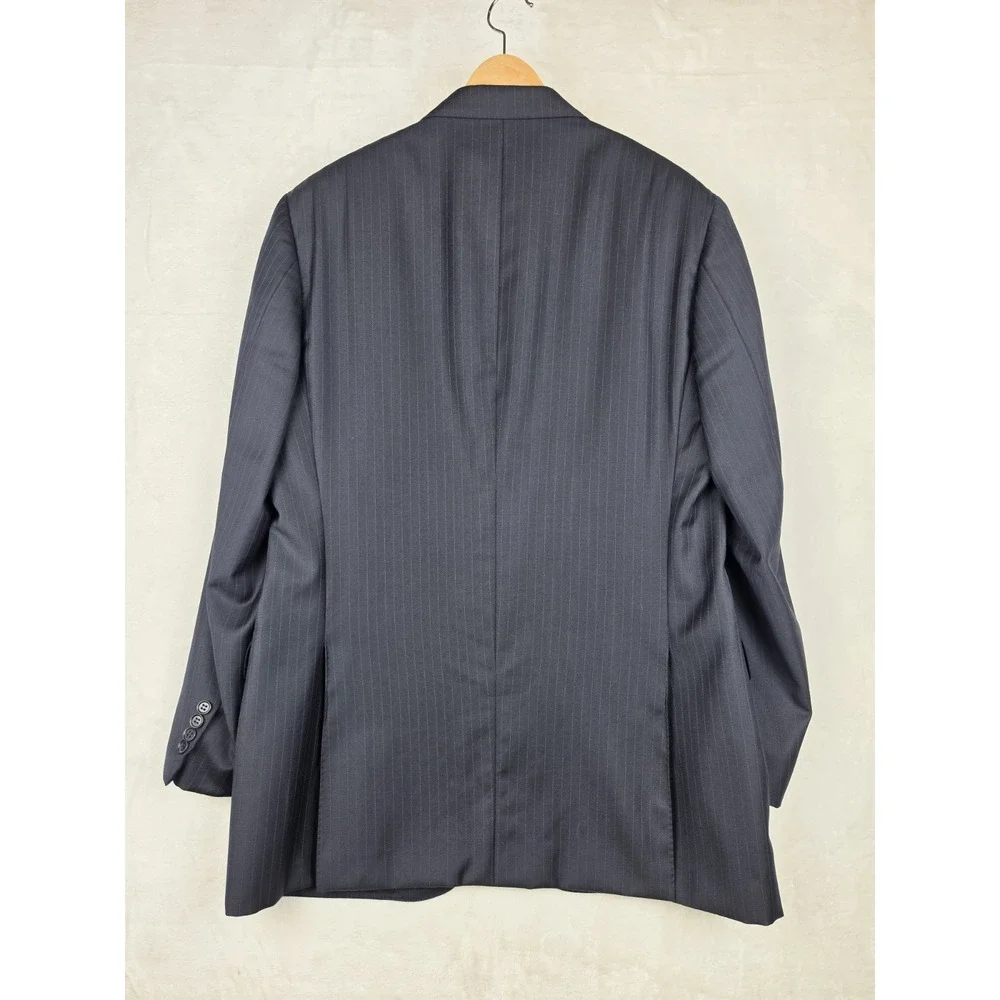 Canali 1934 2Pc Pinstripe Suit Mens 44L Gray 100% Wool Made in Italy Notch